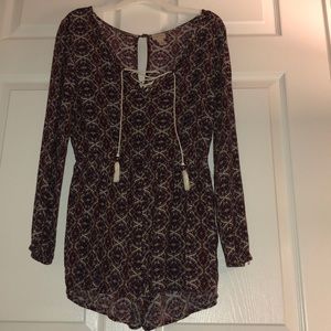 Printed shorts romper